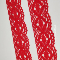 Čipka-krajka bavlnená šírka 40 mm - Červená