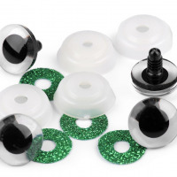 Bezpečnostné oči glitrové Ø20 mm - Zelená 03