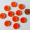 Gombík plastový - štvordierkový, farebný - Ø15 mm - Oranžová