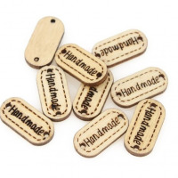 Gombík drevený - Handmade - Prírodná