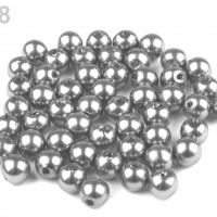 Plastové korálky - Ø6 mm - Šedá F58