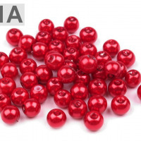 Voskované perly - Ø6 mm - 50g - 71A - červená