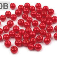 Voskované perly - Ø6 mm - 50g - 70B - červená tmavá