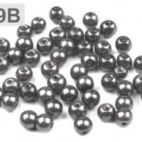 Voskované perly - Ø6 mm - 50g - 19B - šedá hematit