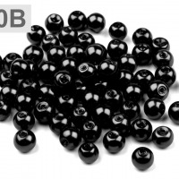 Voskované perly - Ø6 mm - 50g - 20B - čierna