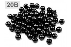 Voskované perly - Ø6 mm - 50g - 20B - čierna