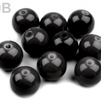 Voskované perly - Ø8 mm - 50g - 20B - čierna