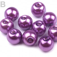 Voskované perly - Ø8 mm - 50g - 45B - fialová svetlá