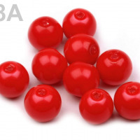 Voskované perly - Ø8 mm - 50g - 78A - červená šarlátová
