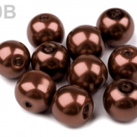 Voskované perly - Ø8 mm - 50g - 40B - hnedá tmavá