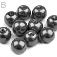 Voskované perly - Ø8 mm - 50g - 19B - šedá hematit