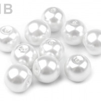 Voskované perly - Ø10 mm - 50g - 01B - biela