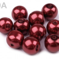 Voskované perly - Ø10 mm - 50g - Bordová 39A
