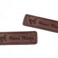 Handmade štítok - ceduľka - s motýlikom - Tmavohnedá 03