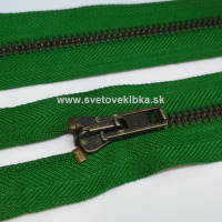 Zips vetrovkový, kosticový - KOV - 85 cm - Trávovo zelená 30