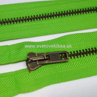 Zips vetrovkový, kosticový - KOV - 40 cm - Svetlozelená 27