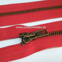Zips vetrovkový, kosticový - KOV - 70 cm - Červená 11