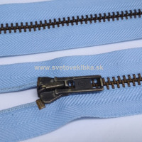 Zips vetrovkový, kosticový - KOV - 70 cm - Svetlomodrá 21