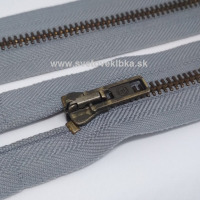 Zips vetrovkový, kosticový - KOV - 70 cm - Tmavošedá 41