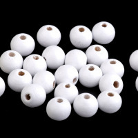 Drevené koráliky Ø10 mm - Biela 43