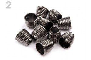 Kovová koncovka na šnúrky 12x13 mm - Nikel antik