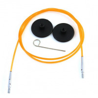 Knitpro - Vymeniteľné lanko na ihlice - farebné - Oranžové - 56 cm (spolu s ihlicami 80 cm)