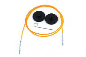 Knitpro - Vymeniteľné lanko na ihlice - farebné - Oranžové - 56 cm (spolu s ihlicami 80 cm)