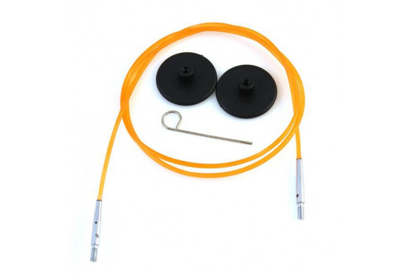Knitpro - Vymeniteľné lanko na ihlice - farebné / Knitpro - Vymeniteľné lanko na ihlice - farebné - Oranžové - 56 cm (spolu s ihlicami 80 cm)