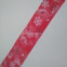 Stuha vianočná - snehové vločky 40 mm - Červená