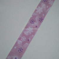 Stuha vianočná - snehové vločky 40 mm - Fialová