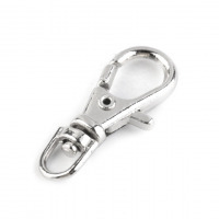 Kovová karabína otvor 4 mm - Strieborná 01
