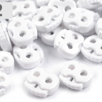 Brzdičky s dvoma dierkami 15x15 mm - Biela 02