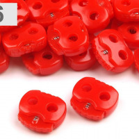 Brzdičky s dvoma dierkami 15x15 mm - Červená 06