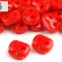 Brzdičky s dvoma dierkami 15x15 mm - Červená 06