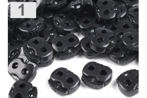 Brzdičky s dvoma dierkami 15x15 mm - Čierna 01