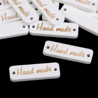 Gombík drevený - Handmade 10x30mm - Biela 01