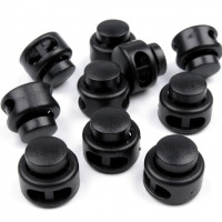 Brzdičky s dvoma dierkami - guľaté 13x15 mm - Čierna 02