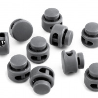 Brzdičky s dvoma dierkami - guľaté 13x15 mm - Šedá 04