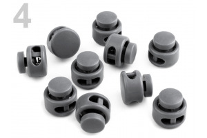 Brzdičky s dvoma dierkami - guľaté 13x15 mm - Šedá 04