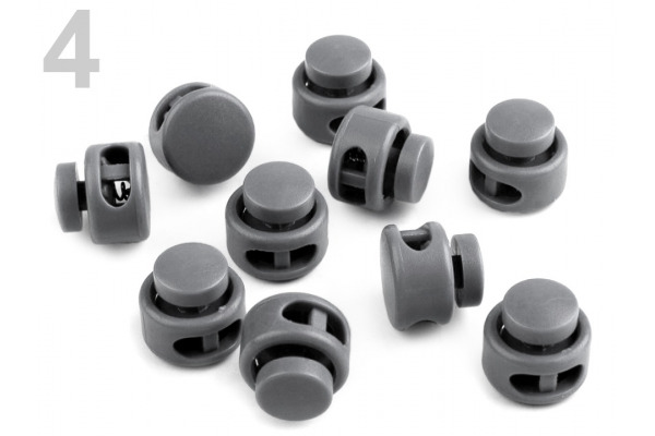 Brzdičky s dvoma dierkami - guľaté 13x15 mm / Brzdičky s dvoma dierkami - guľaté 13x15 mm - Šedá 04