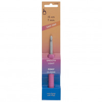 Háčik na háčkovanie Pony Easy Grip - s pogumovanou rúčkou - 7 mm