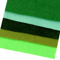 Farebná sada dekoratívnych filcov/plstí 10x45 cm - Zelená 04