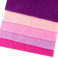 Farebná sada dekoratívnych filcov/plstí 10x45 cm - Ružovofialová 06