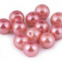 Voskované perly - Ø8 mm - 50g - 63B - ružová korálová