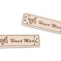 Handmade štítok - ceduľka - s motýlikom - Krémová svetlá 05