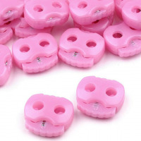 Brzdičky s dvoma dierkami 15x15 mm - Ružová 04
