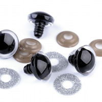Bezpečnostné oči glitrové Ø20 mm -Strieborná 01