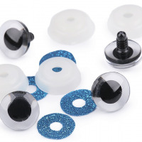 Bezpečnostné oči glitrové Ø20 mm - Modrá 02