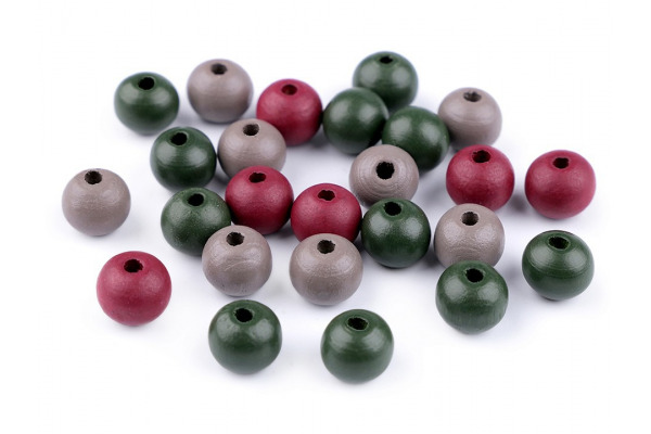 Drevené koráliky Ø10 mm / Drevené koráliky  Ø10 mm - Mix 8-20 g