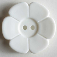 Gombík plastový - Kvet - Ø15 mm - biela